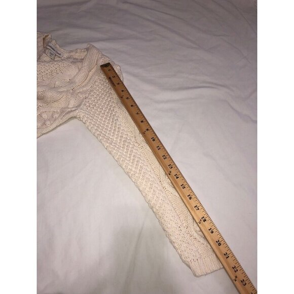 Coldwater Creek Womens Size XS Cable Knit Sweater Ivory Off White Cotton Blend - Picture 7 of 8